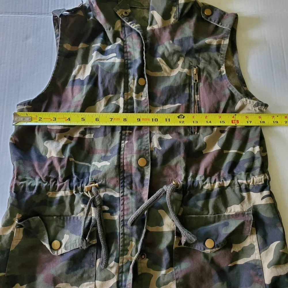 Zenana Outfitters Camouflage Utility Vest with Hood